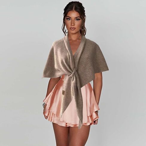 Shawl Wraps For Women,Womens Knitted Knotted Shawls Wool Cashmere Shoulder Top Sweater Shawl Scarf for Fall Winter in Saudi Arabia