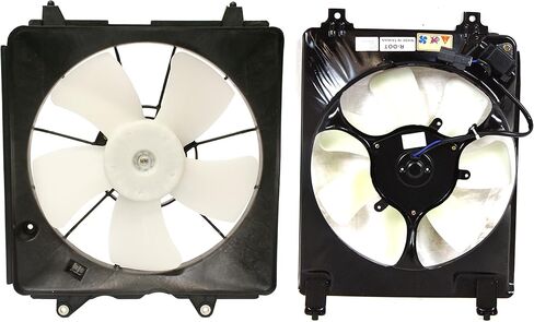 Evan Fischer Driver and Passenger Side Set of 2 (1) A/C Condenser Fan, and (1) Radiator Fan Compatible with 2006-2011 Honda Civic in Saudi Arabia