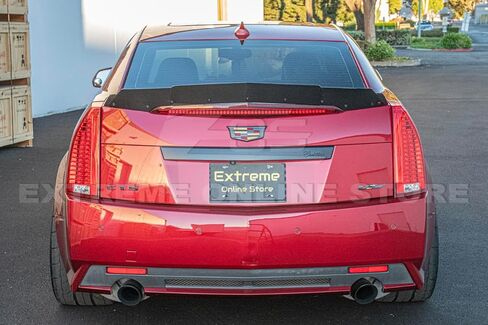 Replacement for 2009-2015 Cadillac CTS-V Sedan Models | Performance Boomerang Style Rear Trunk Lid Wing Spoiler Wickerbill Insert (ABS Plastic - Primer Black) in Saudi Arabia