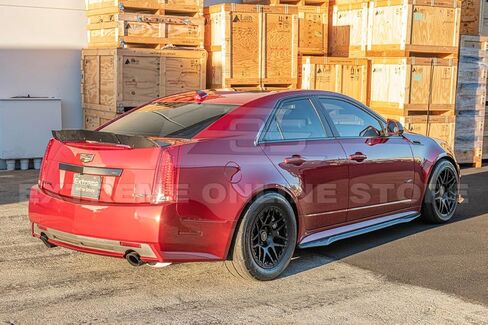 Replacement for 2009-2015 Cadillac CTS-V Sedan Models | Performance Boomerang Style Rear Trunk Lid Wing Spoiler Wickerbill Insert (ABS Plastic - Primer Black) in Saudi Arabia