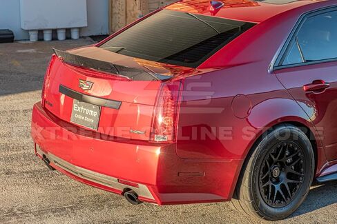Replacement for 2009-2015 Cadillac CTS-V Sedan Models | Performance Boomerang Style Rear Trunk Lid Wing Spoiler Wickerbill Insert (ABS Plastic - Primer Black) in Saudi Arabia