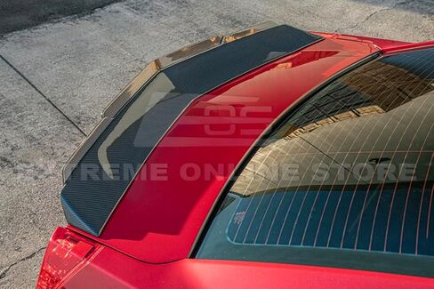 Replacement for 2009-2015 Cadillac CTS-V Sedan Models | Performance Boomerang Style Rear Trunk Lid Wing Spoiler Wickerbill Insert (ABS Plastic - Primer Black) in Saudi Arabia