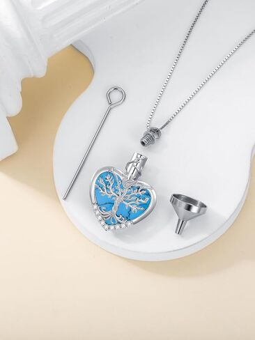 WINNICACA Urn Necklaces for Ashes 925 Sterling Silver Tree of Life Heart Cremation Jewelry for Ashes Jewelry Gifts for Human Ashes Keepsake Memorial Jewelry for Women Men in Kuwait