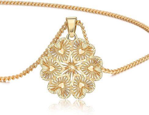 LETFLY 14K Gold Plated Necklaces for Women, Butterfly Heart Flower Openwork Design Pendant Necklace Jewelry Gifts for Women in Kuwait