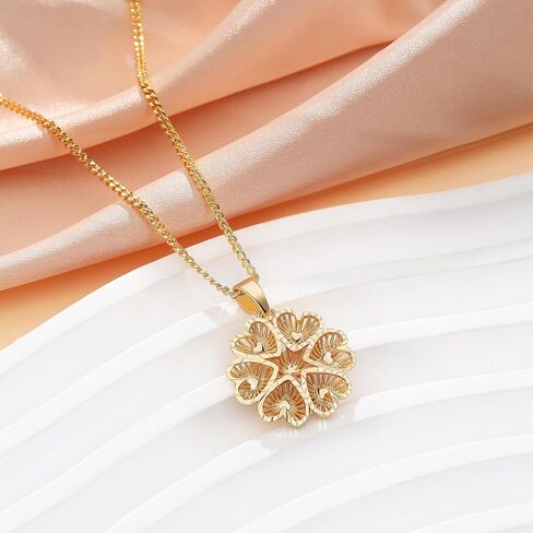 LETFLY 14K Gold Plated Necklaces for Women, Butterfly Heart Flower Openwork Design Pendant Necklace Jewelry Gifts for Women in Kuwait