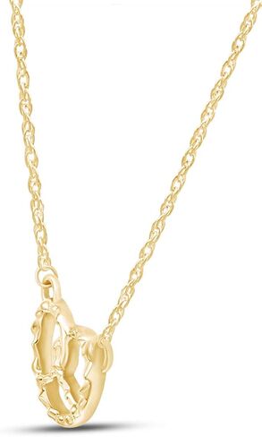 THE JEWEL ZONE Pretzel Pendant Necklace for Women, 14K Gold Over Sterling Silver Minimalist Tiny Pretzel Charm, Dainty Everyday Necklace Jewelry Gift with 18" Chain in Saudi Arabia