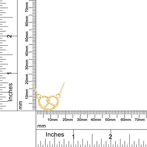 THE JEWEL ZONE Pretzel Pendant Necklace for Women, 14K Gold Over Sterling Silver Minimalist Tiny Pretzel Charm, Dainty Everyday Necklace Jewelry Gift with 18" Chain in Saudi Arabia