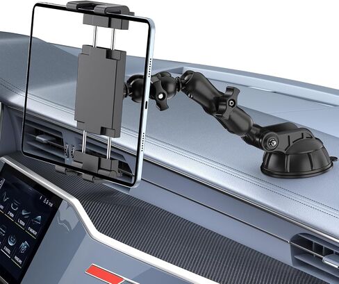 PLDHPRO Tablet Holder for Car Dashboard & Windshield, Universal iPad Car Mount Suction Cup Stand for 5.1'' - 15.6'' Phones & Tablets Compatible with iPhone 16/15/14, iPad, Galaxy Tab, Android Tablets in Kuwait