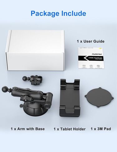 PLDHPRO Tablet Holder for Car Dashboard & Windshield, Universal iPad Car Mount Suction Cup Stand for 5.1'' - 15.6'' Phones & Tablets Compatible with iPhone 16/15/14, iPad, Galaxy Tab, Android Tablets in Kuwait