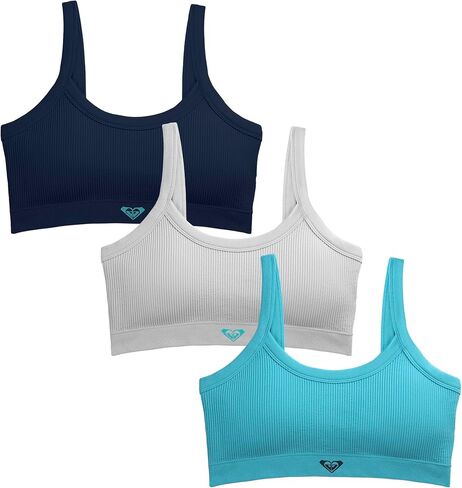 Roxy Women's Seamless Bras Ribbed Lounge Wirefree Bralette Set, 3-Pack in Saudi Arabia