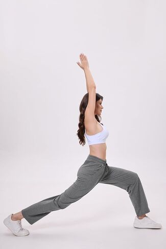 Women's High Waist Lounge Pants Wide Leg Yoga Sweatpants Loose Casual Pockets Drawstring Workout Joggers Pants in Saudi Arabia