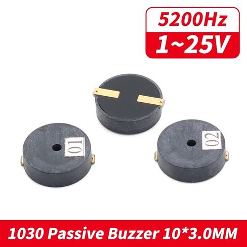 1PCS 1030 SMD Piezoelectric Passive Buzzer 10MM 5200Hz Dimension 10x3.0mm Low Current SMT Buzzer Loud Beep Alarm 1-25V in Kuwait