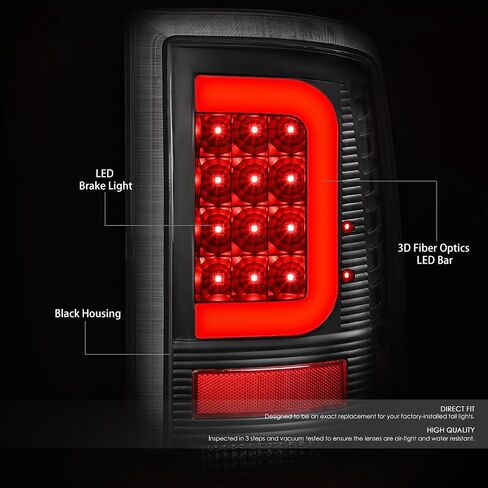 DNA MOTORING TL-DRAM09-LED-RD3D-BK-SM-G2 LED ثلاثي الأبعاد للسائق وجانب الركاب [متوافق مع 09-17 دودج رام 1500 2500 3500] in Kuwait