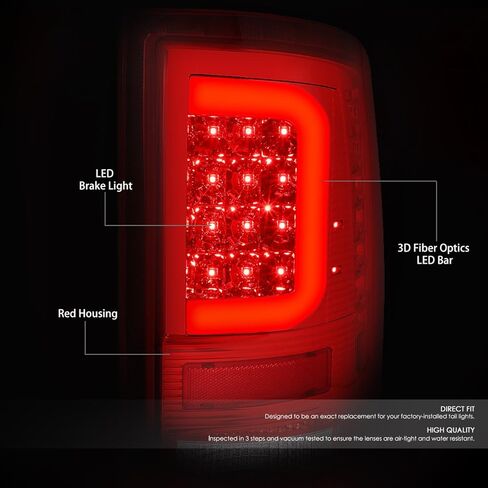 DNA MOTORING TL-DRAM09-LED-RD3D-BK-SM-G2 LED 3D Tail Light Assembly Driver & Passenger Side [Compatible with 09-17 Dodge Ram 1500 2500 3500] in Kuwait