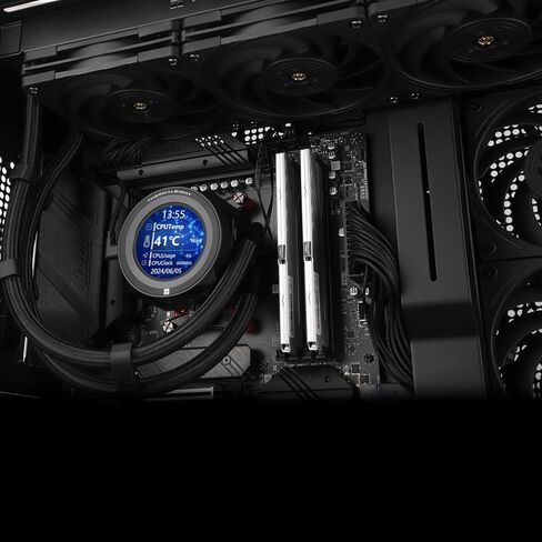 Thermalright CORE Vision 360 Black ARGB CPU Water Cooler with PWM Fan, 2000RPM Speeds,IPS LCD Screen with 480 * 480 Resolution,Liquid CPU Cooler,for AM5/Intel LGA1851/1700,2.1inch Display Screen in Kuwait