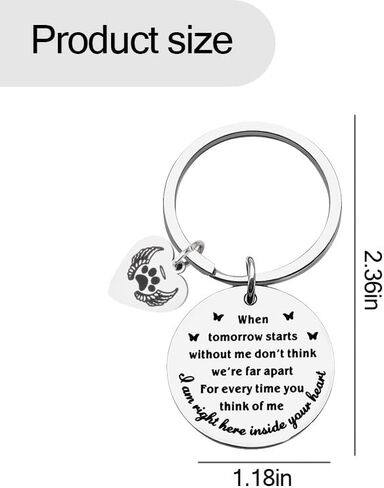 Cat Dog Memorial Gifts for Loss of Dog Cat Paw Print Keychain for Pet Lover Owner Bereavement Sympathy Gift for Loss of Pet Memorial Keychain for Friend Mom Dad Remembrance Key Chain Gift in Saudi Arabia