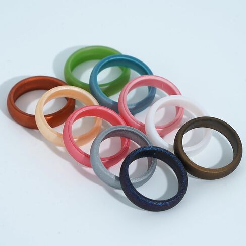 4 Packs Silicone Rings for Women, 5.5 mm Metallic Rubber Wedding Bands Stackable Ring in Saudi Arabia