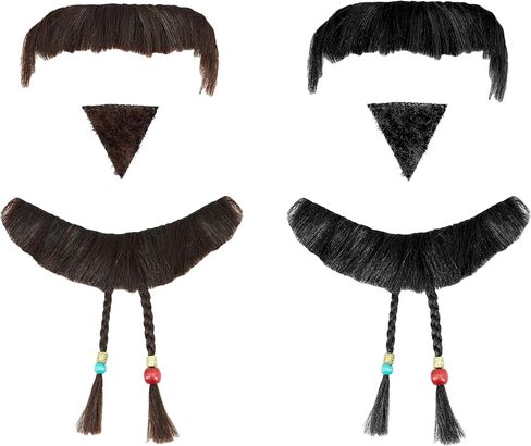 Men Pirate Mustache and Goatee Beads Jack Sparrow Costume Accessories Halloween Themed Party Outfit Prop in Saudi Arabia