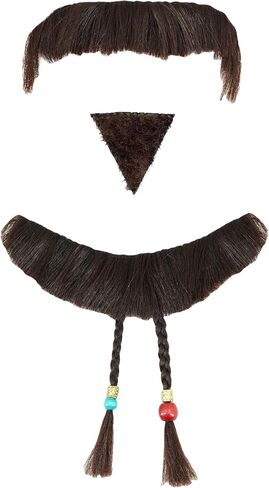 Men Pirate Mustache and Goatee Beads Jack Sparrow Costume Accessories Halloween Themed Party Outfit Prop in Saudi Arabia