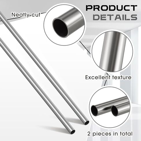 2 pcs 1" OD Stainless Steel Tubing 304 Stainless Steel Tube 16 Gauge 24 Inch Length, Round Metal Tube Industrial Metal Tubing for Home Furnishing, Machinery in Kuwait
