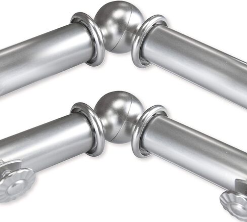 Rod Desyne 13/16" Nathan Bay Window Double Curtain Rod, 20-36", 38-72", Black in Kuwait