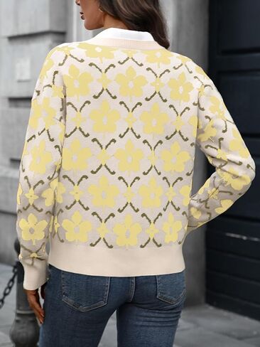 Women's Floral Cardigan Sweater Long Sleeve Button Down Bolero Shrug Sweaters for Dresses in Kuwait