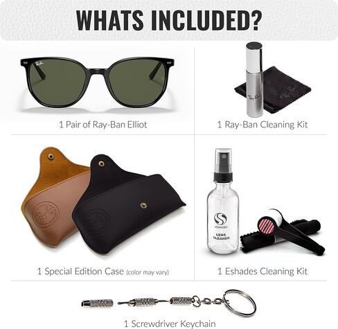 Ray-Ban RB2197 ELLIOT Square Shaped Sunglasses for Men & Women with Official RAYBAN Eyewear Kit in Saudi Arabia