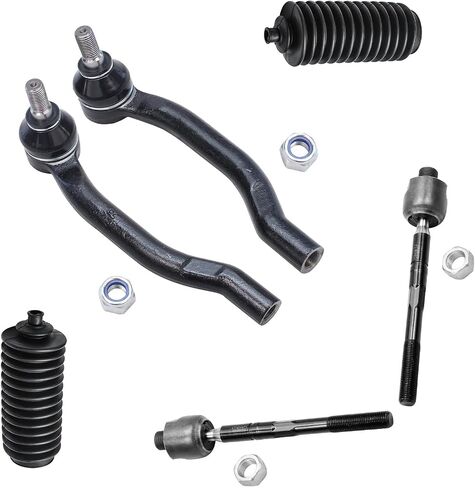 Detroit Axle - Front 6pc Suspension Kit for 01-06 Acura MDX, 03-08 Honda Pilot, 2 Boots 4 Tie Rods 2003 2004 2005 2006 2007 2008 Replacement in Saudi Arabia