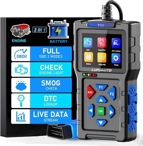 جهاز اختبار بطارية الماسح الضوئي OBD2 2 في 1، قارئ رموز محرك فحص المركبات الاحترافي مع أداة تشخيص جاهزية إعادة الضبط وI/M، بيانات حية، أداة مسح تشخيصي للسيارة OBDII لجميع المركبات بعد عام 1996 in Kuwait