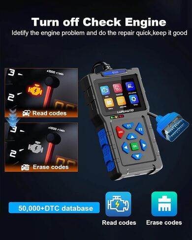 جهاز اختبار بطارية الماسح الضوئي OBD2 2 في 1، قارئ رموز محرك فحص المركبات الاحترافي مع أداة تشخيص جاهزية إعادة الضبط وI/M، بيانات حية، أداة مسح تشخيصي للسيارة OBDII لجميع المركبات بعد عام 1996 in Kuwait