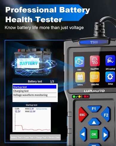 جهاز اختبار بطارية الماسح الضوئي OBD2 2 في 1، قارئ رموز محرك فحص المركبات الاحترافي مع أداة تشخيص جاهزية إعادة الضبط وI/M، بيانات حية، أداة مسح تشخيصي للسيارة OBDII لجميع المركبات بعد عام 1996 in Kuwait