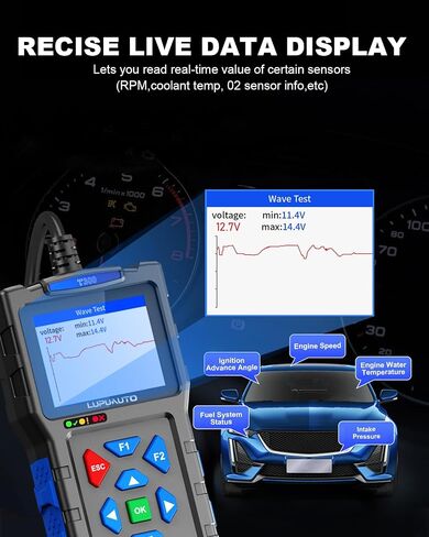 جهاز اختبار بطارية الماسح الضوئي OBD2 2 في 1، قارئ رموز محرك فحص المركبات الاحترافي مع أداة تشخيص جاهزية إعادة الضبط وI/M، بيانات حية، أداة مسح تشخيصي للسيارة OBDII لجميع المركبات بعد عام 1996 in Kuwait