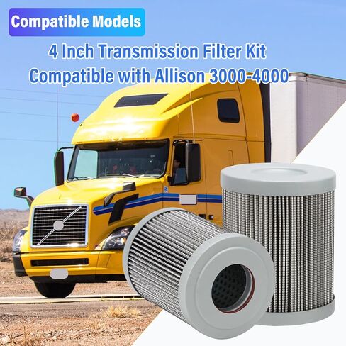29548987 طقم فلتر ناقل الحركة 4 بوصة متوافق مع Allison 3000-4000 يتضمن حشوات وحلقات O تحل محل OE 29526899,29540493, 29545776, 29501202, 29558117, HF35153,57741XE, PT9416MPGKIT in Kuwait