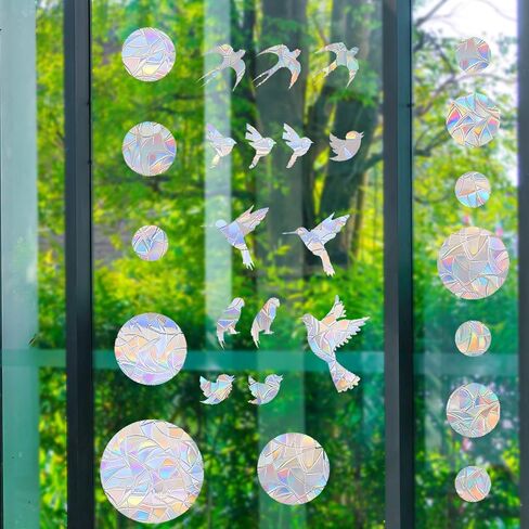 Window Clings Anti Collision Window Decals, Stop Birds Flying into Windows, Suncatcher Stickers(Bird, Hummingbird) in Kuwait