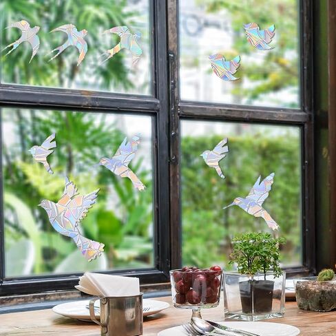Window Clings Anti Collision Window Decals, Stop Birds Flying into Windows, Suncatcher Stickers(Bird, Hummingbird) in Kuwait