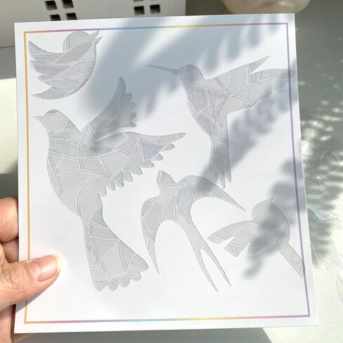 Window Clings Anti Collision Window Decals, Stop Birds Flying into Windows, Suncatcher Stickers(Bird, Hummingbird) in Kuwait