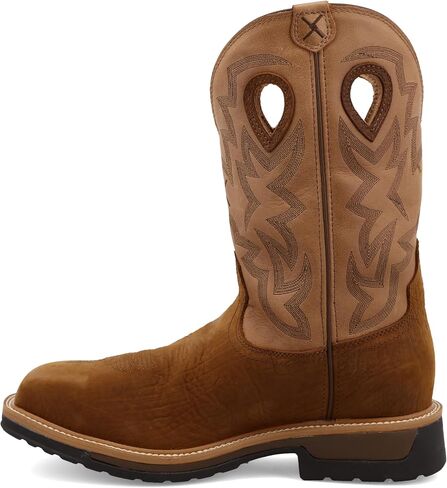 Twisted X Men's 12" Western Work Boot, Square Toe Composite Toe, Dark Brown & Tan, 11 D in Saudi Arabia