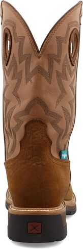 Twisted X Men's 12" Western Work Boot, Square Toe Composite Toe, Dark Brown & Tan, 11 D in Saudi Arabia
