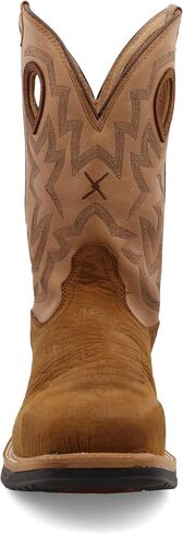 Twisted X Men's 12" Western Work Boot, Square Toe Composite Toe, Dark Brown & Tan, 11 D in Saudi Arabia