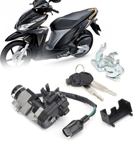 Ignition Lock Cylinder, Ignition Switch with Key Metal ABS with Installation Accessories Ignition Switch Assembly for Scooter GY6 150 in Saudi Arabia
