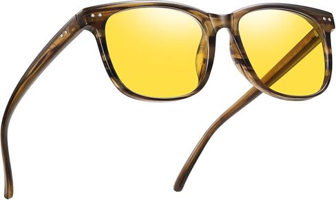 Night Vision Driving Glasses Polarized Anti-glare, HD Yellow Tinted Glasses for Women Men in Saudi Arabia