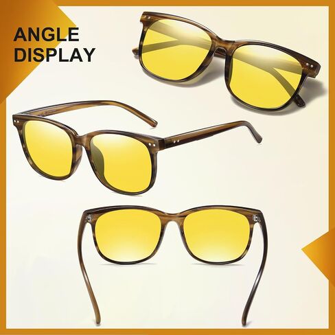 Night Vision Driving Glasses Polarized Anti-glare, HD Yellow Tinted Glasses for Women Men in Saudi Arabia