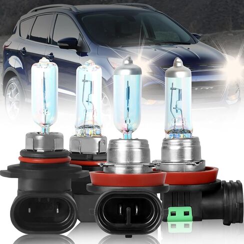 مناسب لمصابيح Ford Escape (2013-2016) الأمامية، مجموعة مصابيح 9005 عالية الشعاع + H11 منخفضة الشعاع، أداء عالي السطوع 300%، التوصيل والتشغيل، حزمة من 4 قطع in Kuwait