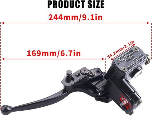 Left Hand Hydraulic Brake Master Cylinder with Handle Lever 50cc 70cc 90cc 110cc 150cc ATV Quad Dirt Bike TaoTao Sunl Buyang Lifan Kazuma in Saudi Arabia