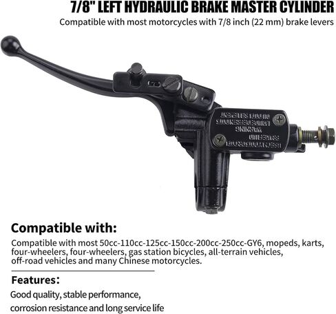 Left Hand Hydraulic Brake Master Cylinder with Handle Lever 50cc 70cc 90cc 110cc 150cc ATV Quad Dirt Bike TaoTao Sunl Buyang Lifan Kazuma in Saudi Arabia