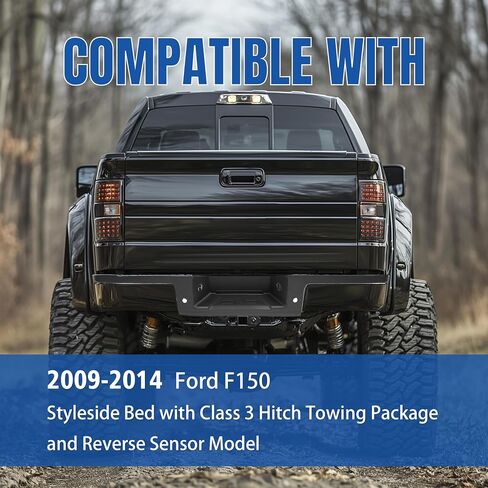 KUAFU Rear Bumper Step Pad Cover Compatible with 2009-2014 Ford F-150 F150 Styleside Bed Replacement For 9L3Z17B807B FO1191124 FO1191125 Bumper Protector PP Plastic in Saudi Arabia
