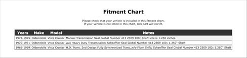 Front Manual Transmission Seal Compatible With Oldsmobile Vista Cruiser 1975 1974 1973 1972 1971 1970 1969 1968 1967 1966 1965 P-2560215 in Saudi Arabia