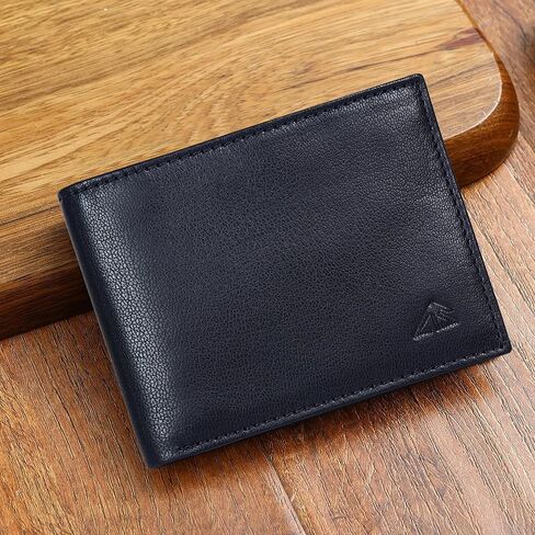 ASAD Leather Bifold Wallets For Men With 2 Note Compartment, 6 Card Slots, 2 Slip Pocket & 1 ID Slot, Leather Bifold Wallets For Men, Color - Black in Kuwait