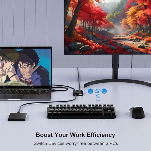 USB Switch 2 in 2 Out, USB Switcher 2 Computers Sharing Keyboard Mouse Printer Scanner, USB3.0 5Gbps Switcher, Keyboard Mouse Switch, 2 Port USB-A Switch Selector, Printer Splitter for Two Computers in Saudi Arabia