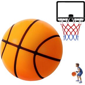 Silent Basketball with Indoor Basketball Hoop, Size 7 Silent Basketball Dribbling Indoor, Soundless Basketball, New 3D Grooveed Airless Foam Basketball for Quiet Dribbling and Indoor Training in Saudi Arabia